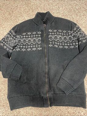 Emmanuel ungaro fleece lined zip front sweater